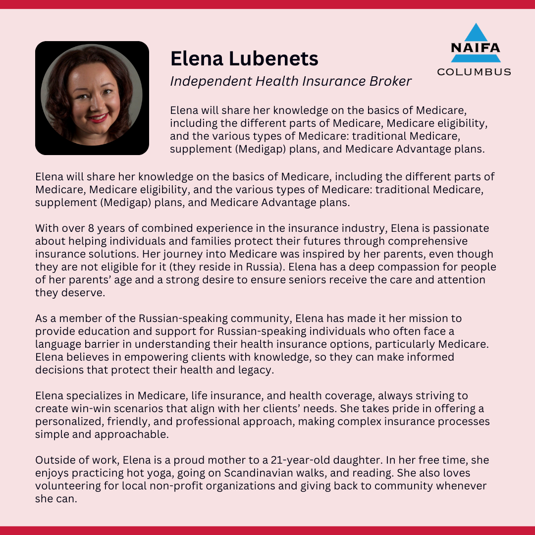 NAIFA-Columbus Membership Breakfast Meeting - Elenas Bio